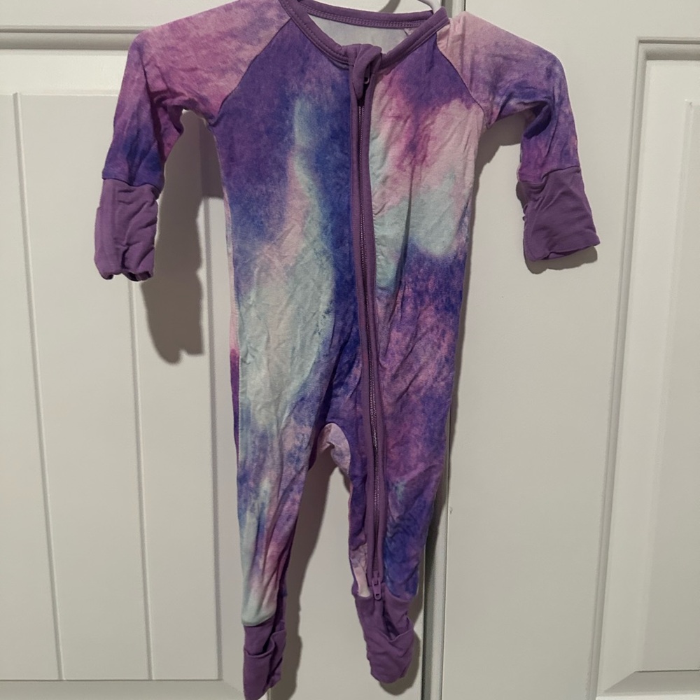 Little Sleepies Purple Watercolor Footies Pajamas